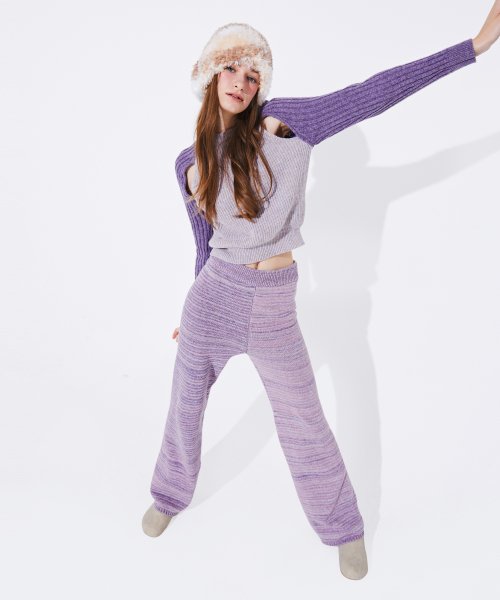 SLIT BLENDING ТРИКОТАЖ TOP_Purple