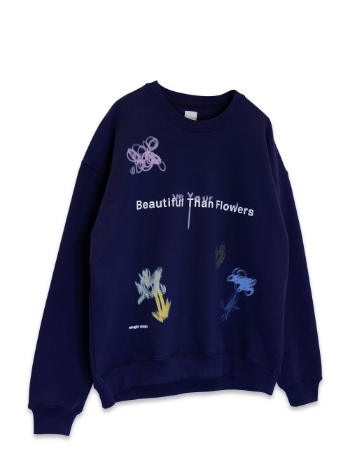 Свитшот Beautiful than Flower / Navy