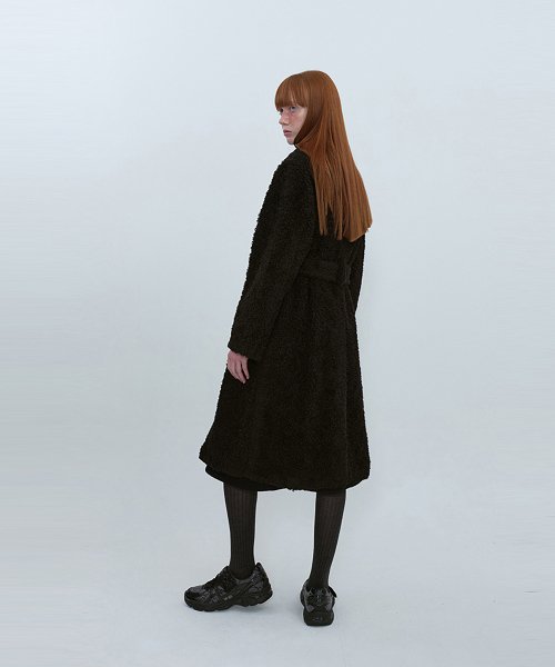 Fur Belted Coat_BLACK