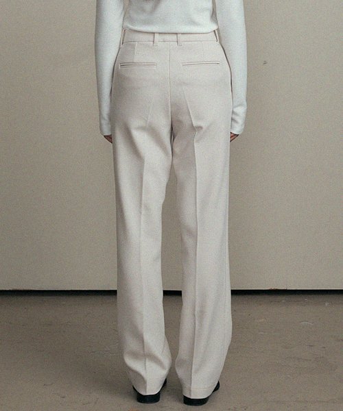 straight slim pants-ivory
