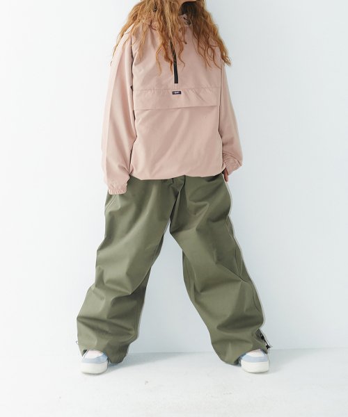 MUSINSA | BSRABBIT Logo Cotton Super Wide Pants Khaki