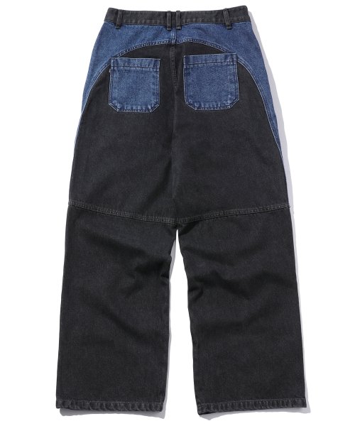 Широкие джинсы с контрастными швами Indigo Black