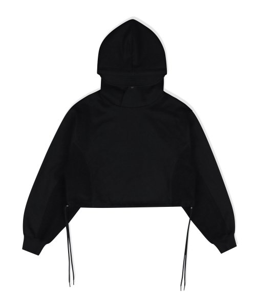 Укороченный худи Reverse Block Cap Black