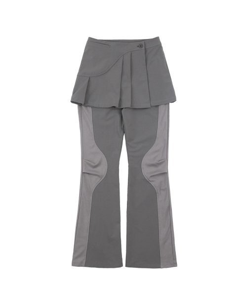 MUSINSA | OJOS 2-way pleated skirt pants / gray