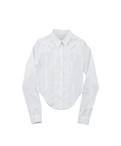 MUSINSA | OJOS Chest Hole Nylon Shirt / White