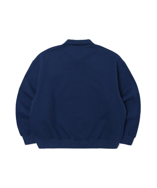 Худи оверсайз с вышивкой на молнии с начёсом [Navy] (UYBLT10_45)