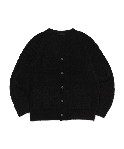 Свободный кардиган косами (Black)