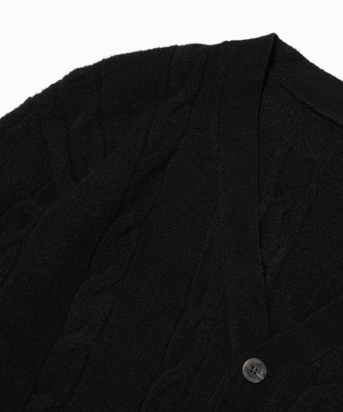 Свободный кардиган косами (Black)