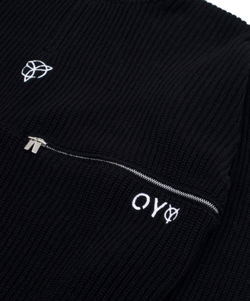 オーワイ(OY) SIDE ZIPPER POLA LOGO KNIT-BLACK – UNDERSTUDY CLUB