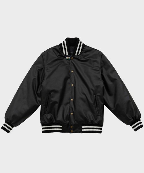 Кожаный бомбер (BLACK)