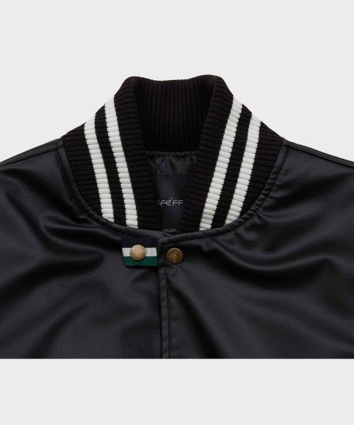 Кожаный бомбер (BLACK)