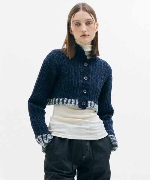 LX TURTLENECK BOLERO CARDIGAN(NAVY)