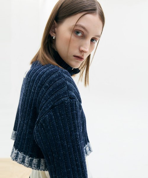 LX TURTLENECK BOLERO CARDIGAN(NAVY)