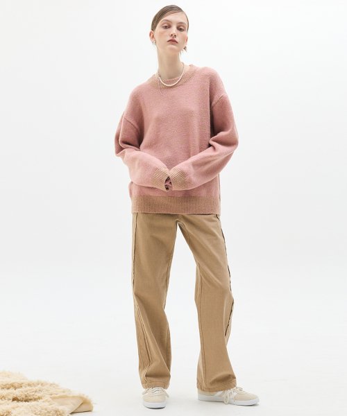 LX STITCH COTTON PANTS(BEIGE)