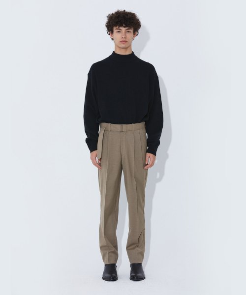 Зауженные брюки из шерсти_Beige