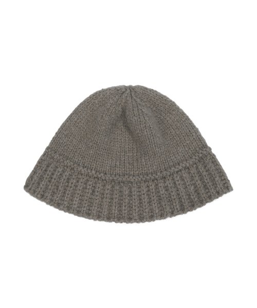 MUSINSA | VARZAR Monogram Label Wool Knit Bucket Hat Mocha