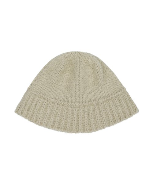 MUSINSA | VARZAR Monogram Label Wool Knit Bucket Hat Beige