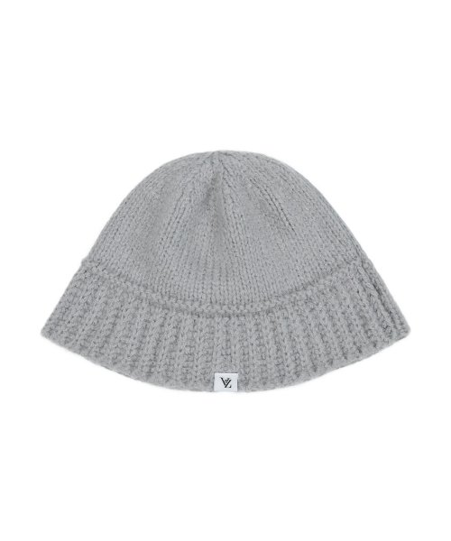 MUSINSA | VARZAR Monogram Label Wool Knit Bucket Hat Gray