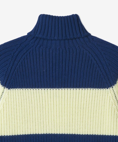 Полосатый свитер с горлом - Light Yellow:Electric Blue / CRTWMKNW002KNT016LYEB