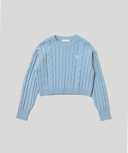 Укороченный кабельный трикотаж Light Blue