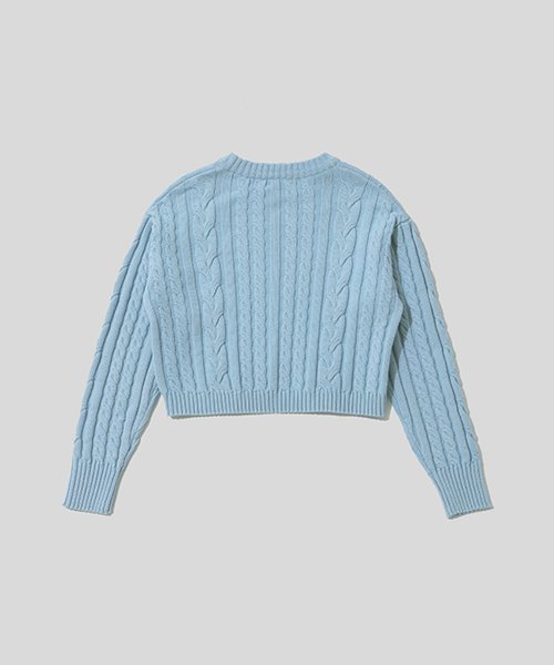 Укороченный кабельный трикотаж Light Blue