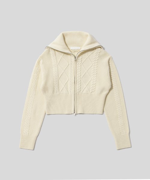 Кабельный кардиган на молнии Ivory