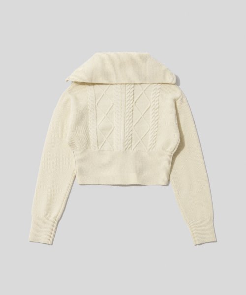 Кабельный кардиган на молнии Ivory