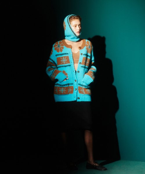блеск цветок кардиган (light blue)