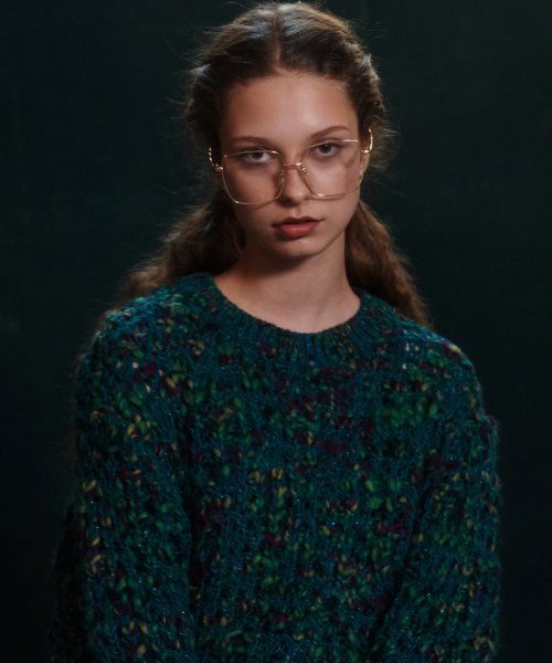 премиум Yarn Multi Mix пуловер (Blue-Green)