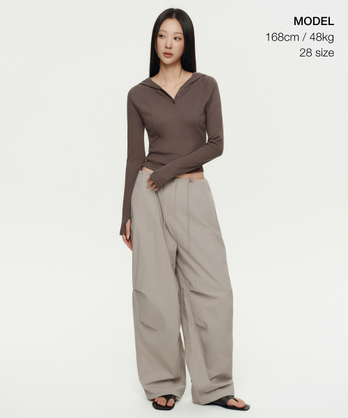 Women's Parachute Pants [Light Beige] thumbnail 2