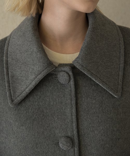 MUSINSA | CLET Single long wool coat (charcoal)