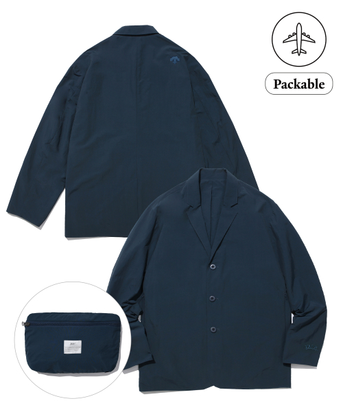 Нейлоновый packable лёгкий жакет YALE x DESCENTE Blue