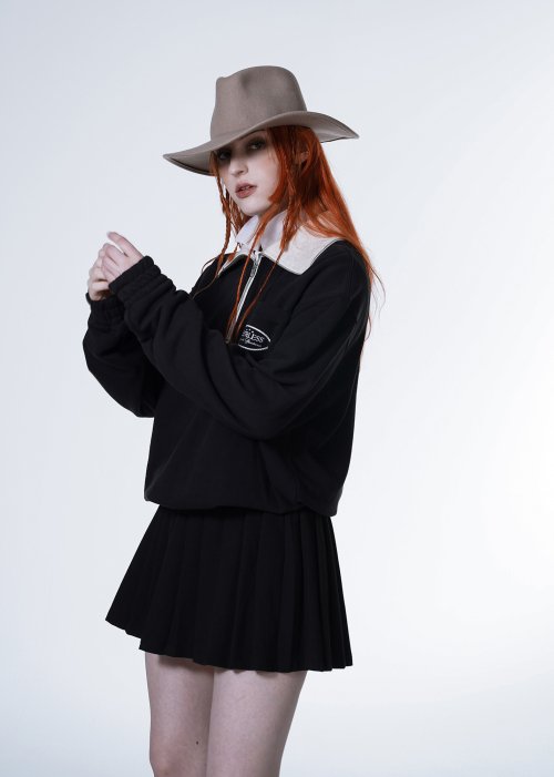 Свитшот с воротником Tender (Black/Oatmeal)