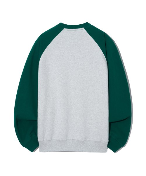 MUSINSA  GROOVE RHYME WORLD INDUSTRY RAGLAN SWEATSHIRT (GREEN)  [LRRSCTM128M]