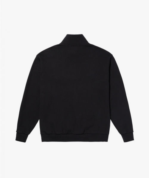EMBROIDERY HALF ZIP-UP-BLACK