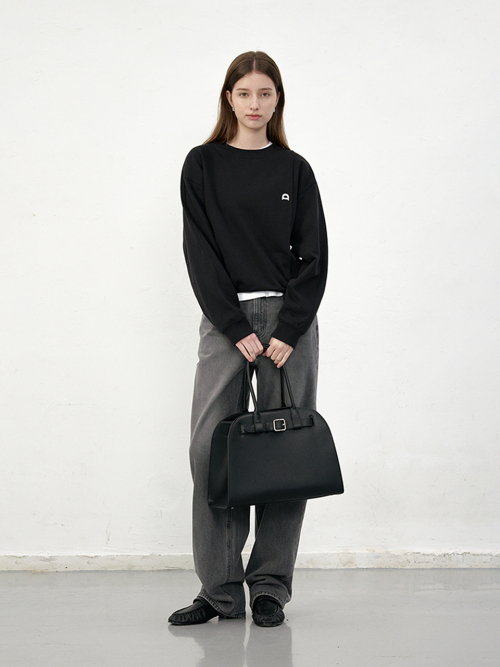 UNISEX DUNST LOGO CREASE SWEATSHIRT_UDTS6A103_BLACK