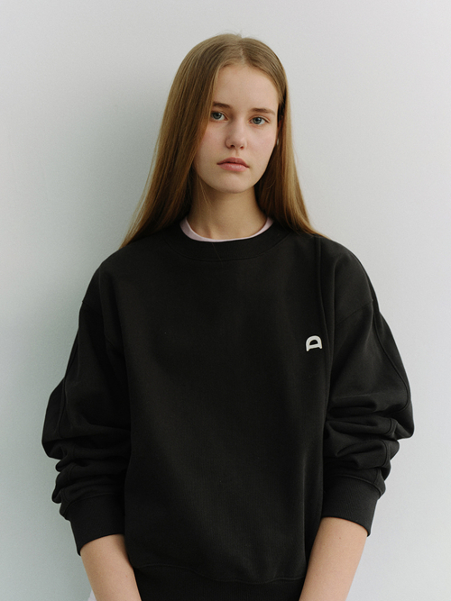 UNISEX DUNST LOGO CREASE SWEATSHIRT_UDTS6A103_BLACK