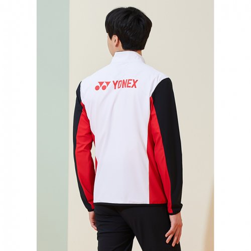 Мужская спортивная куртка 221WU007M White с контрастными деталями