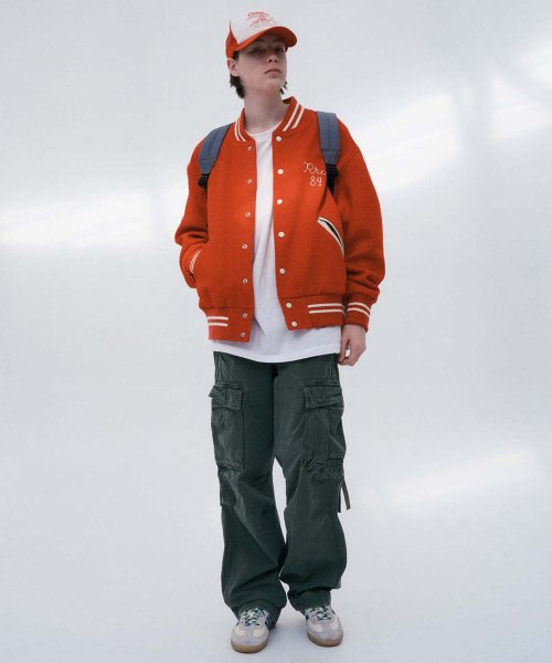 CHAIN VARSITY JACKET [RED]