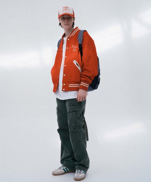 CHAIN VARSITY JACKET [RED]