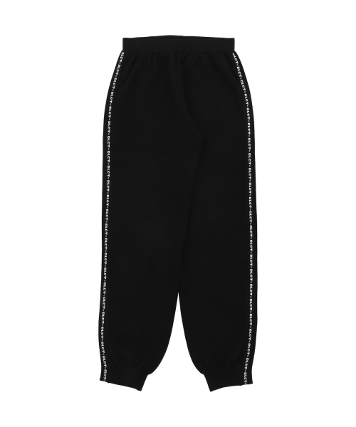 Свободные брюки с боковым принтом [BLACK]