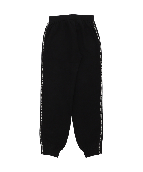 Свободные брюки с боковым принтом [BLACK]