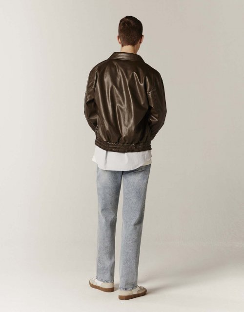 Блузон из экокожи 073531 [brown]