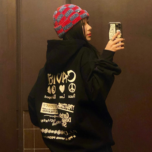 PLUR LOGO HOODIE BLACK(CV2BFUM402A)