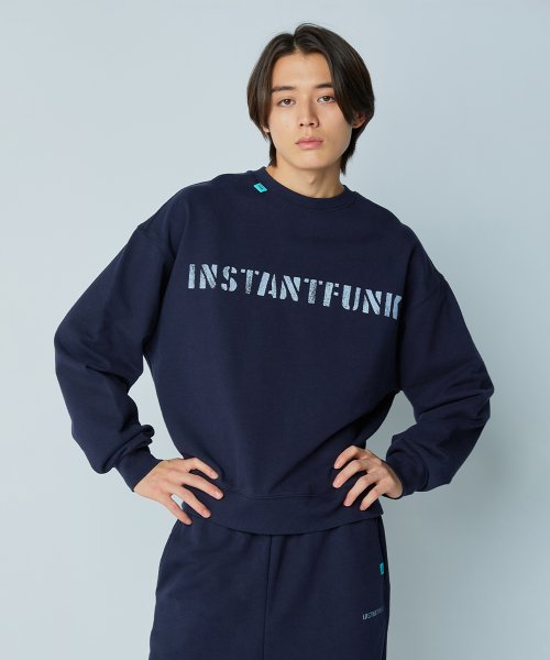 MUSINSA | INSTANTFUNK Standard Logo Sweatshirt - Navy 