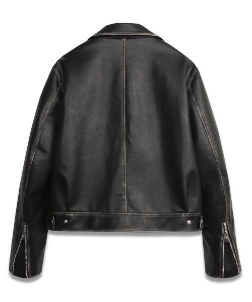 MUSINSA | DOFFJASON Washed Leather Heritage Single Jacket