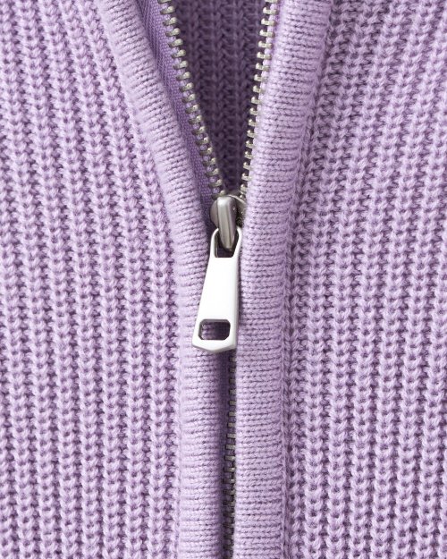 HALF ZIP-UP HOOD KNIT LILAC