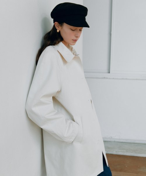 SINGLE BUTTON TRENCH COAT IVORY