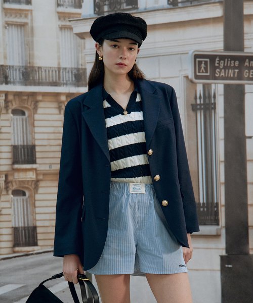 GOLD BUTTON SINGLE JACKET NAVY