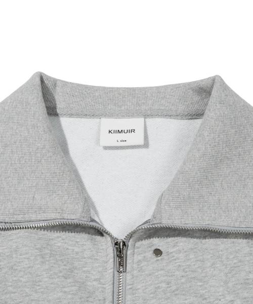 Свободный зип-худи с большим воротником Gray